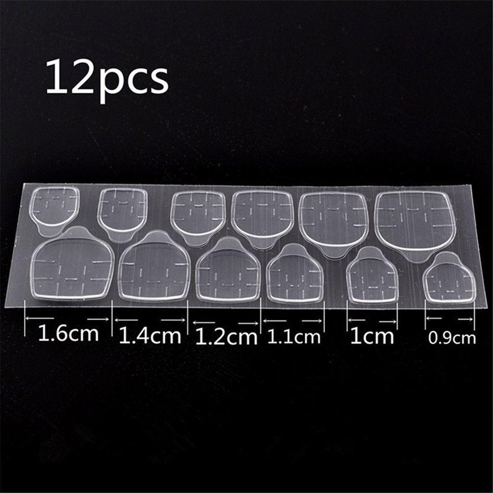 Mxbeauty 10 Lembar / Lot Stiker Kuku Palsu Transparan Dua Sisi Untuk Nail Art Wanita