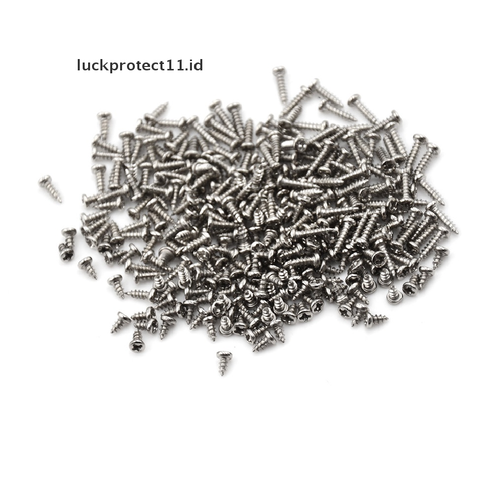 // Hg &amp; ID// 100pcs Sekrup M2 Diameter Drat Kepala Bulat Cross Sekrup Self Tapping Screw.