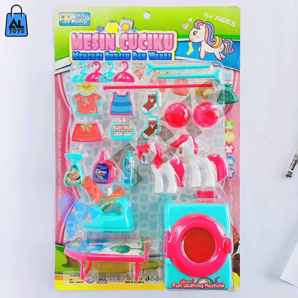 Mainan Anak Perempuan Mesin Cuci Loundry Washing Machine Set MI01