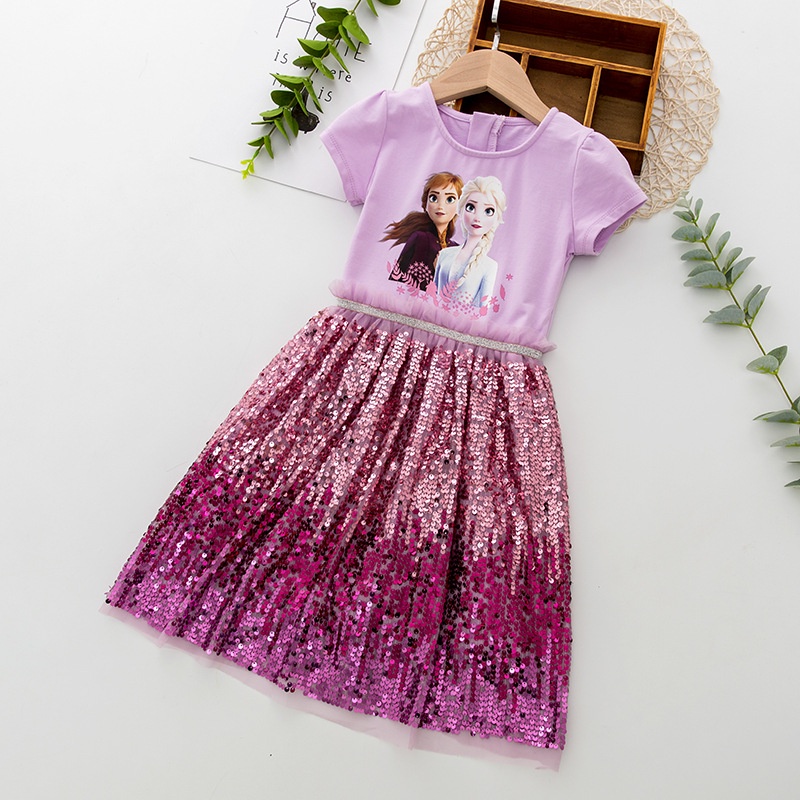 GAUN BAJU ANAK PEREMPUAN ELSA  FROZEN KOSTUM PRINCESS ELSA ANNA FROZEN DRESS ANAK KECIL PEREMPUAN WANITA ULANG TAHUN