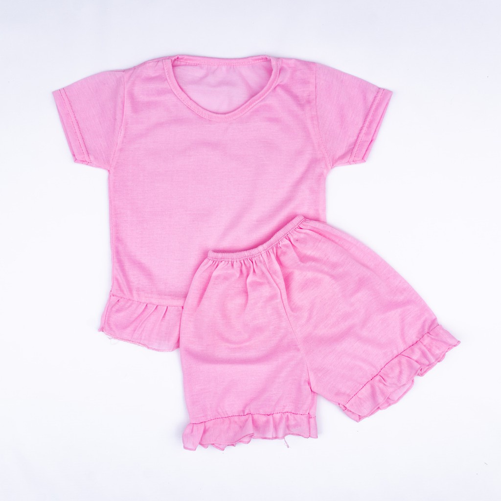 IL - SETELAN RUFFLE SET POLOS / SETELAN ANAK PEREMPUAN POLOS / SETELAN BALITA POLOS