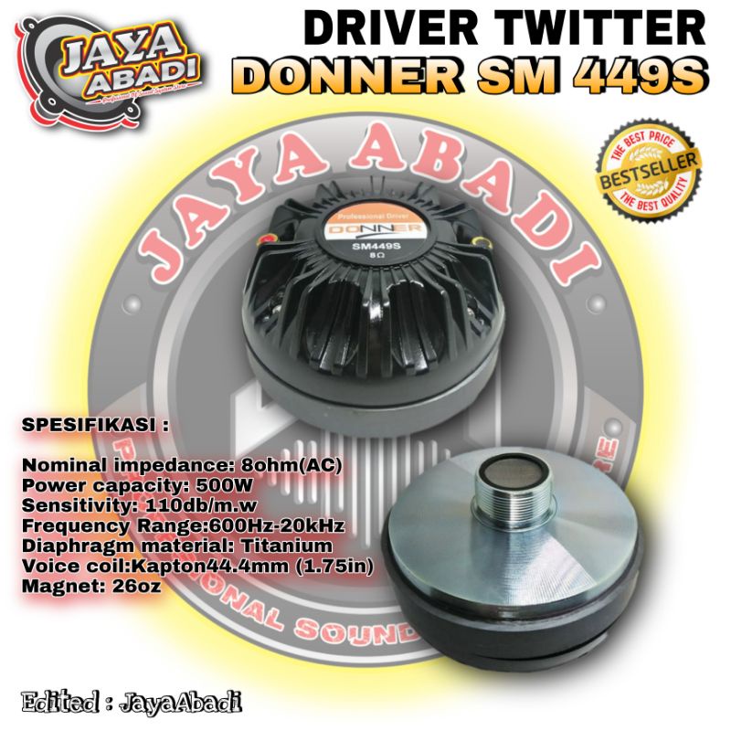 DRIVER TWITTER DONNER SM 449S ORIGINAL