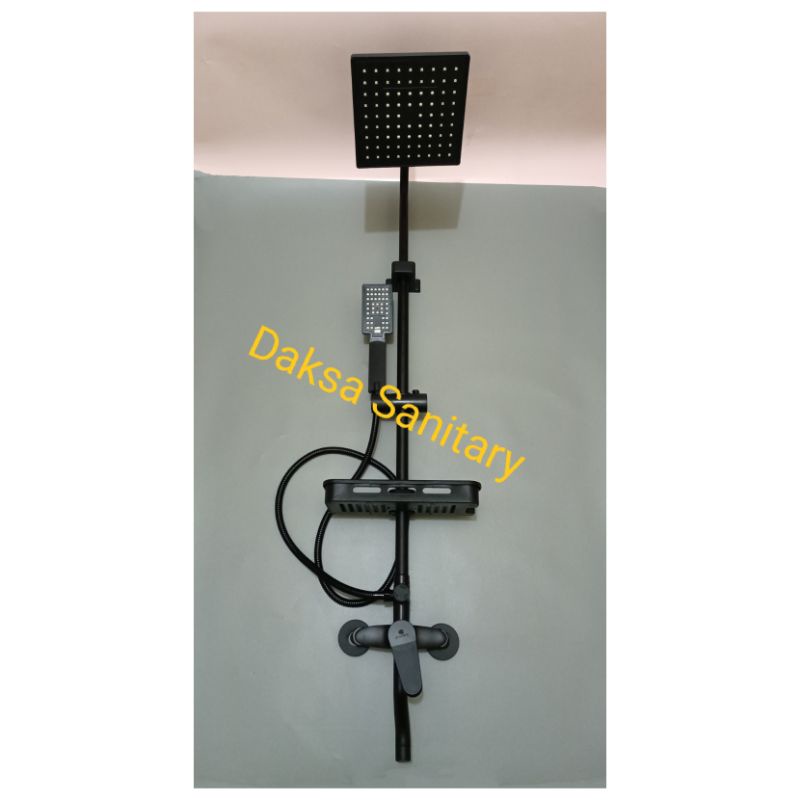 Shower Tiang Kran Colomn Mixer panas Dingin HITAM set/Shower Colomn Set HITAM Stainles