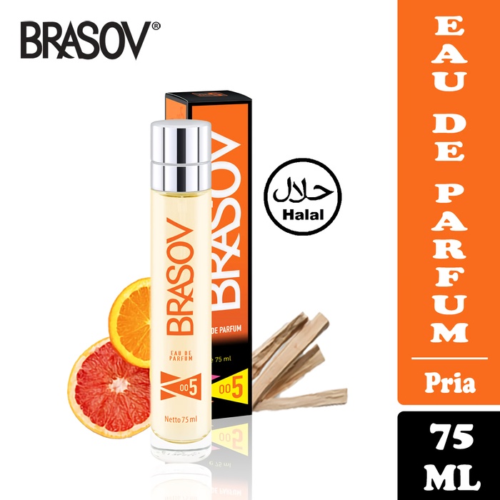 BRASOV Parfum Pria 75 ML Eau De Parfum HALAL 005