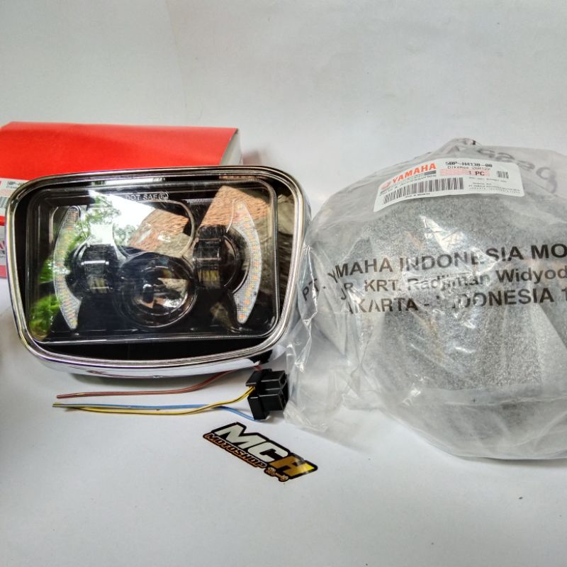 Lampu depan Daymaker Oval Rx King || Batok+Ring Original Yamaha Free Socket H4/HS1-1