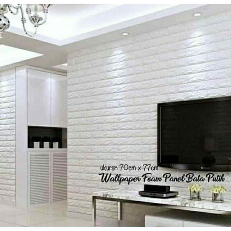 BreakFoam 3D Wallpper Foam Panel Bata Putih