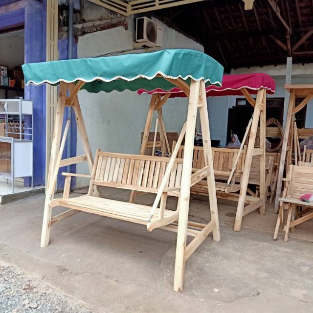 Kursi Ayunan Bandulan Santai Taman Jati Mentah Mebel Jepara
