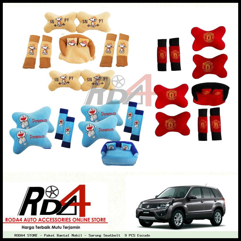 Paket Bantal Mobil - Sarung Seatbelt  9 PCS Escudo