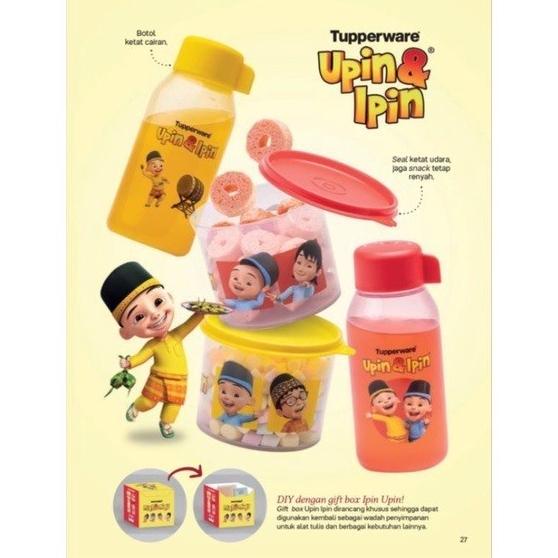 Tupperware Paket Upin Ipin Snack Set Toples Botol Minum