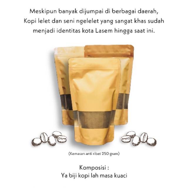 

KOPI LELET ASLI LASEM KEMASAN 250 GRAM