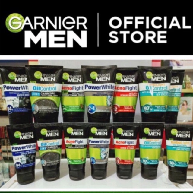 Garnier Men Facial Wash Sabun Muka Power White Turbo Bright Oil Control Acno Fight 100ml