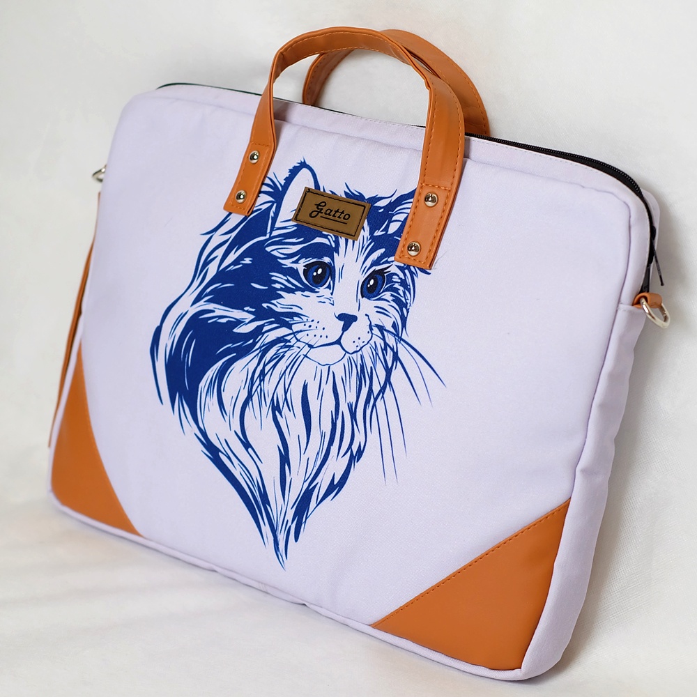 Tas Laptop Motif Kucing / Tas Laptop Gatto / Tas Laptop Cantik / Tas Laptop Lucu / Tas Laptop Kucing