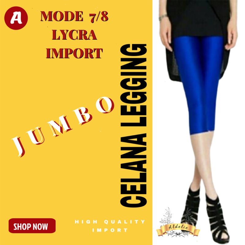 Celana Legging Kilat Import Pendek Mode 7/8 4/5 3/5 Bahan Gliter Tebal Halus Kecil Sampai Big Size P