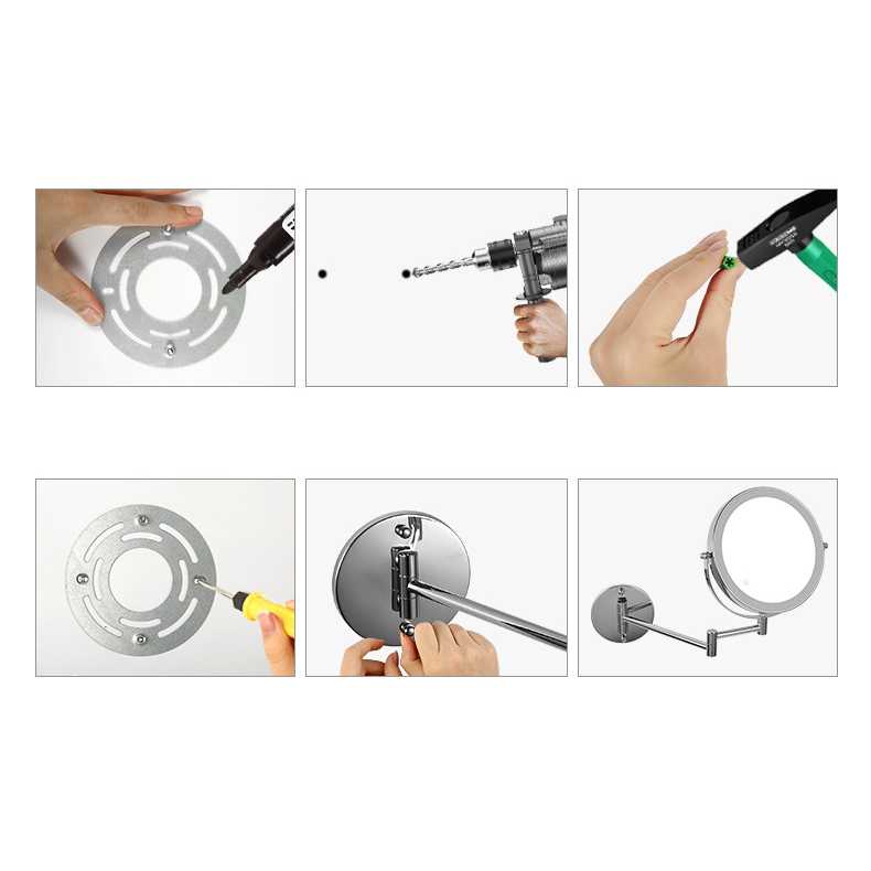 TD - DAP ORZ Cermin Make Up Lampu LED Double Side 7X Magnification - WM01