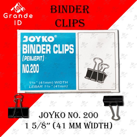 

BINDER CLIPS JOYKO NO 200 41 MM 1 5/8 INCH