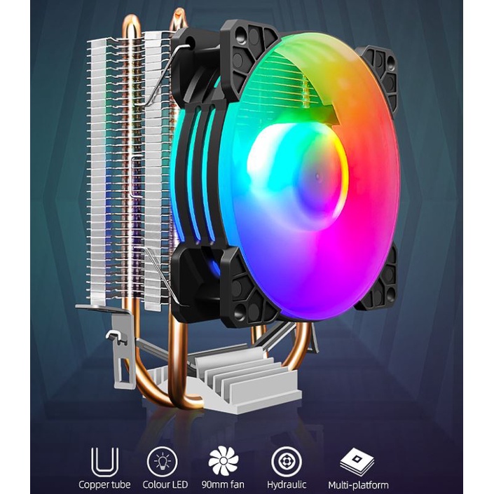 CPU FAN COOLER COOLMOON RGB FOR INTEL DAN AMD FAN PROCESSOR