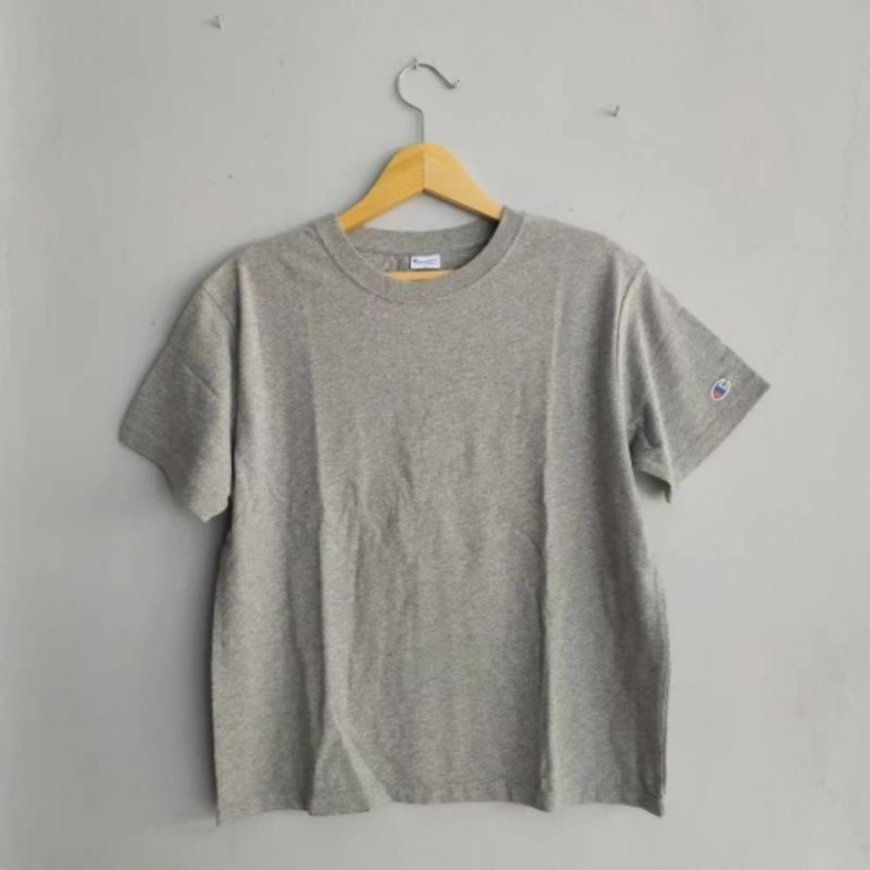 ORIGINAL Champion Shirt Tee Kaos Blank Polos Grey Gray Abu-abu Women
