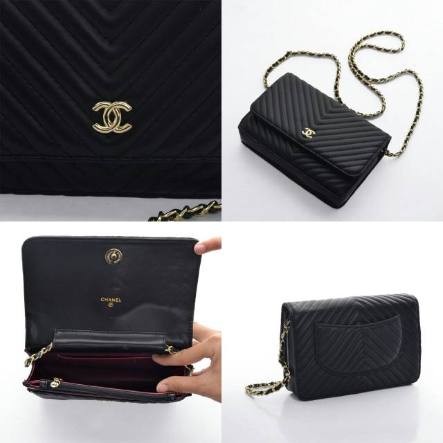CHANEL WOC Chevron Lambskin with Box