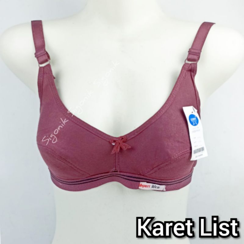 BH Bra Sport Wanita Dewasa Guffy Karet List 34 36 38 40 42 Tanpa Kawat Busa Pakaian Dalam Dalaman Cewek Remaja Perempuan Big Size Jumbo Soft Adem Nyaman Katun Polyester Sigonik