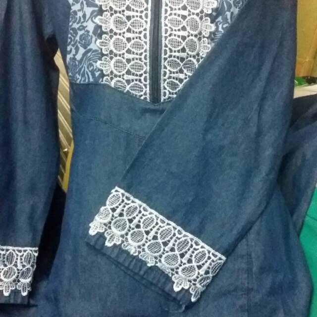 gamis levis resleting renda