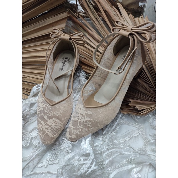 sepatu wanita vilea nude pita tinggi 5cm tahu