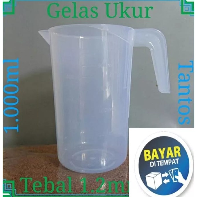Gelas Takar / Gelas Ukur Plastik / Takaran Air 1000ML