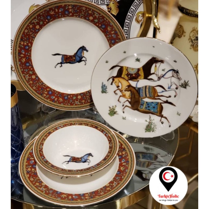 Dinner Set Piring Makan Set Piring Makan Prasmanan Piring Keramik Piring Porcelain Import Turki Moti