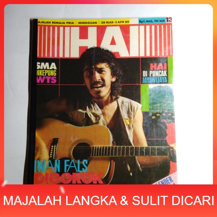 Majalah HAI No.13 Mar 1989 Cover IWAN FALS Langka