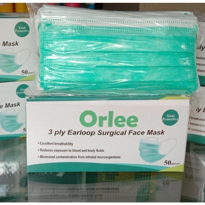 Masker 3ply earloop / 3 ply cantol Polos 1box isi 50pcs