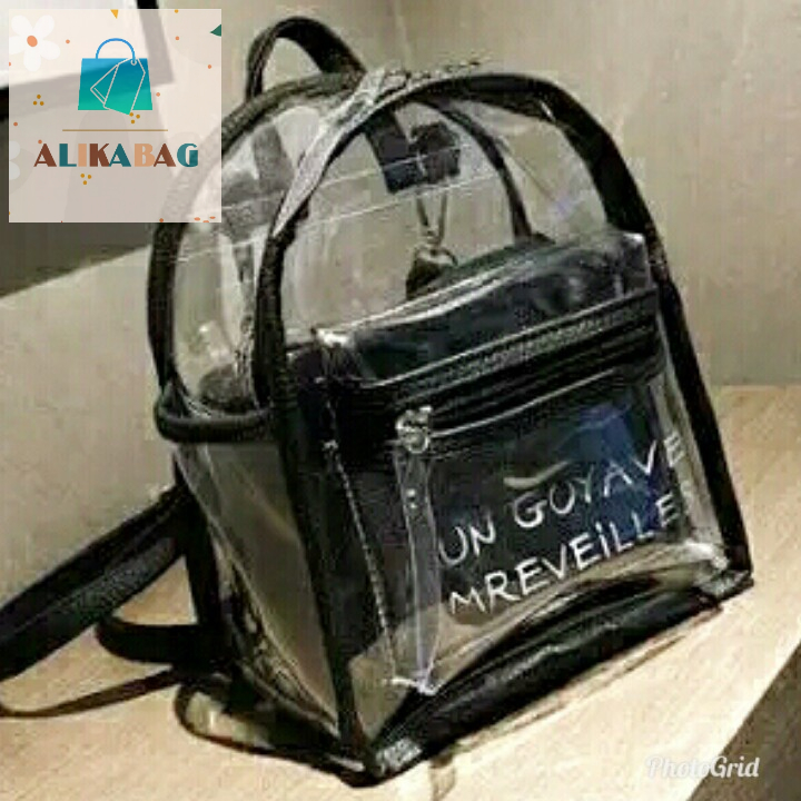 ALIKA BAG - Tas Ransel Wanita Backpack Transparan Mini Jelly Un' Gayave Korean Style