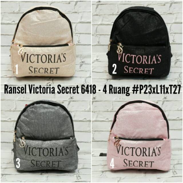 Tas Ransel VS 6418 Victoria Secret. 4Ruang. HITAM & PINK SOLD OUT