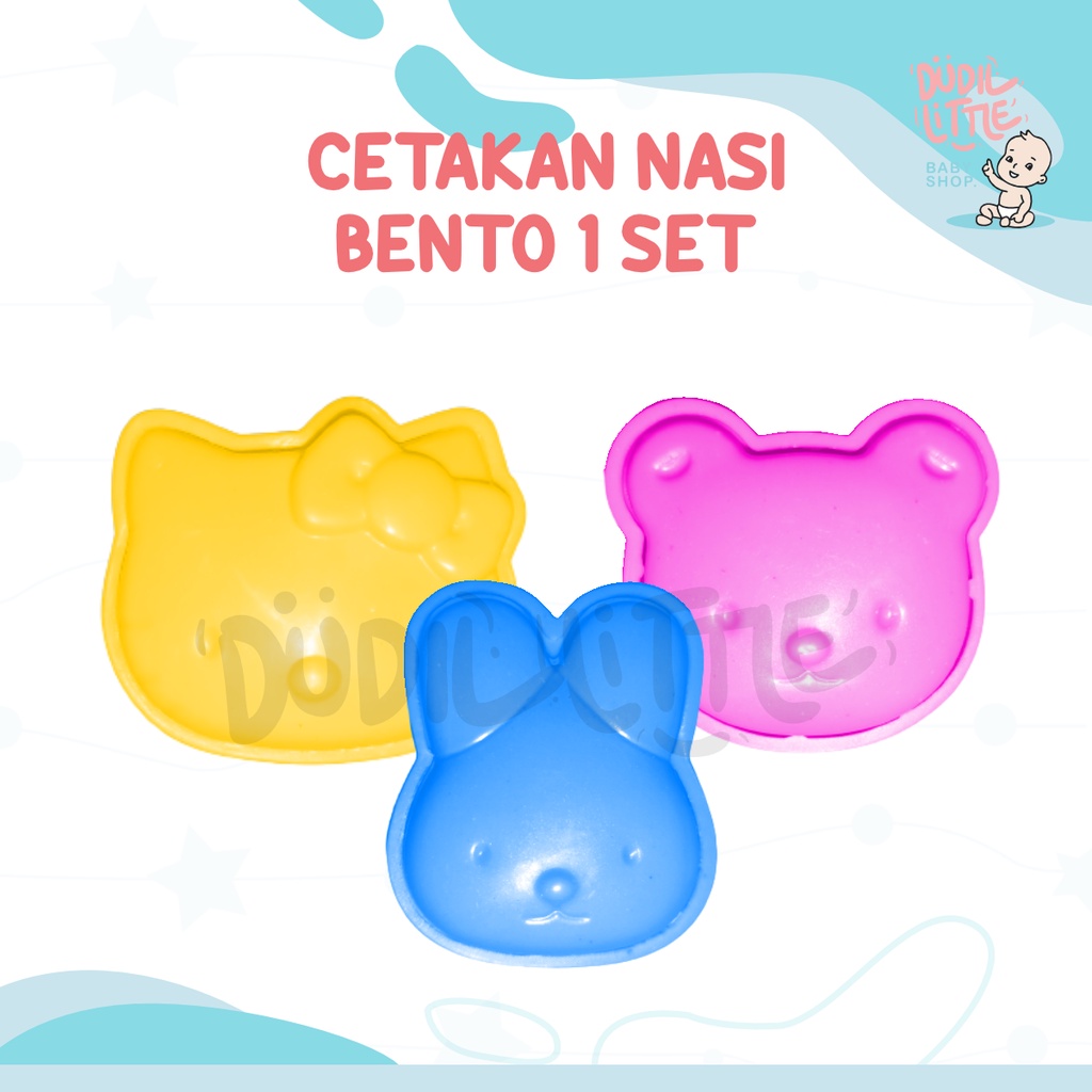 Cetakan nasi karakter Hello Kitty bento rice mold cetakan makan anak 3 in 1 100% Garansi