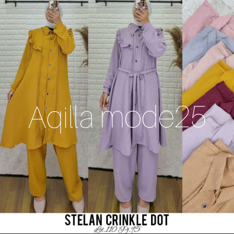 CRINKLE AIRFLOW LONG TUNIK RENDA POLOS STNDAR / LONG TUNIK ONE SET BUSUI / SECEL fASHION WANITA TERB