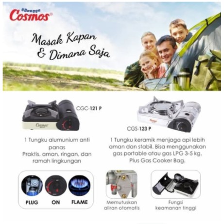 Cosmos Kompor Gas Portable / Kompor Piknik 1 Tungku CGC-121 P Garansi