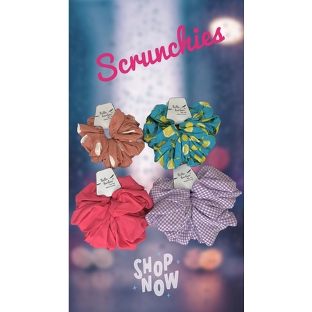 Ikat Pita Rambut Model Scrunchie Fashion Korea Harga Isi Paket 4 Ukuran