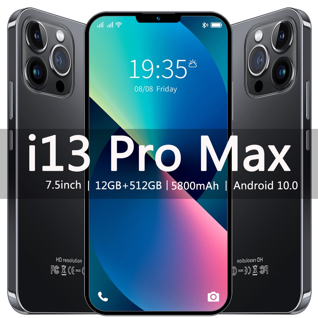 【Preferred Store】Smartphone Asli i13 Pro Max Android 12GB RAM + 512GB ROM hp murah Handphone Layar 7,5 inci Kamera HD Google Player 5G Telepon Bluetooth Moible phone