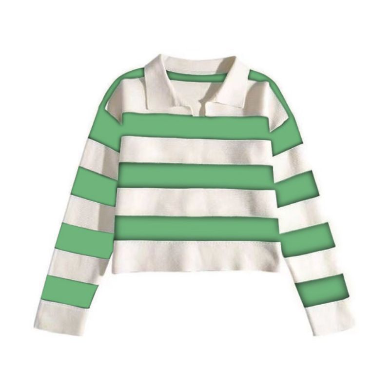 Sweater Crop Top Blaster Stripe