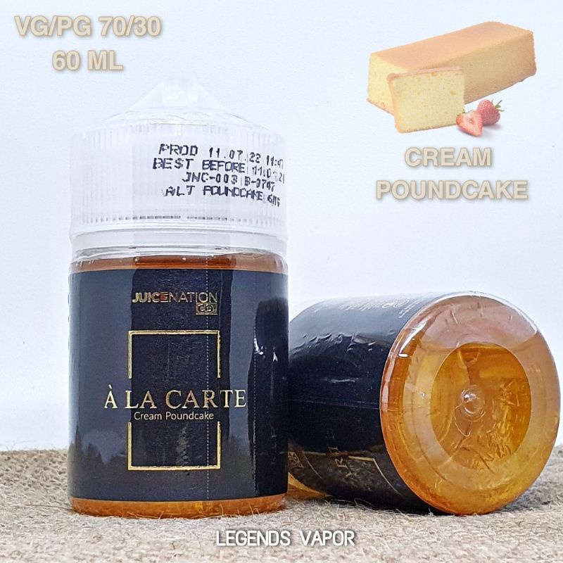 FREEBASE - ALA CARTE Cream Poundcake BY JUICENATION 60ML ORIGINAL