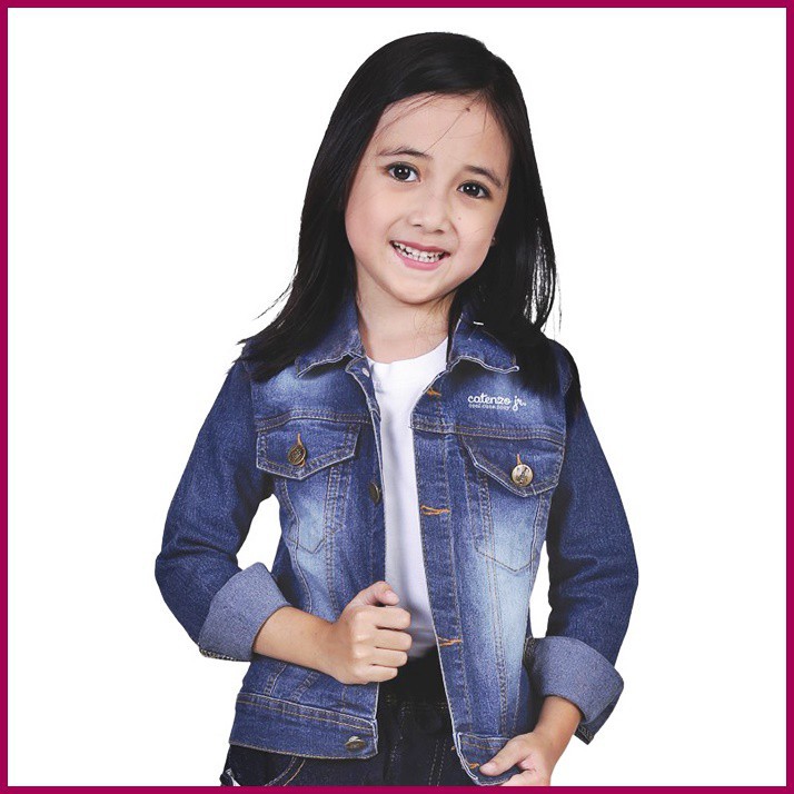 ✅TERMURAH✅ Jaket Levis Jeans Denim Anak Perempuan Casual Usia Umur 5 6 7 8 9 10 tahun Biru