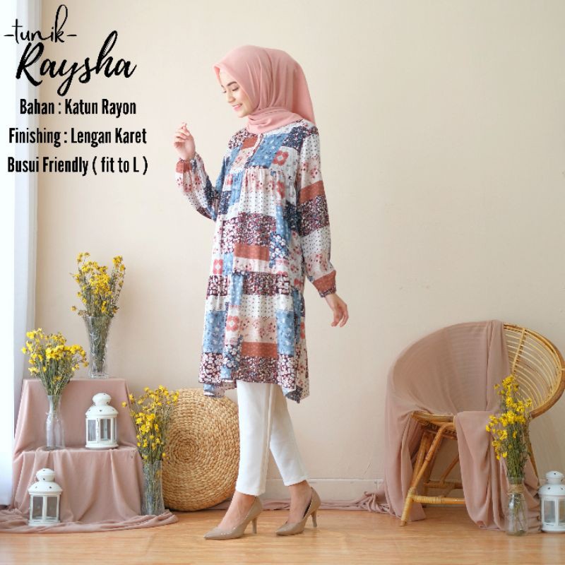 TERLARISS!!! [BISA COD] TUNIK DEWASA MOTIF/TUNIK WANITA_TUNIK RAYSHA KATUN RAYON PREMIUM_BEST SELLER