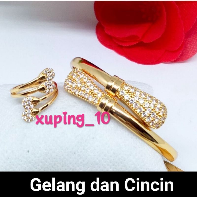 Gelang tangan wanita dewasa perhiasan xuping free cincin