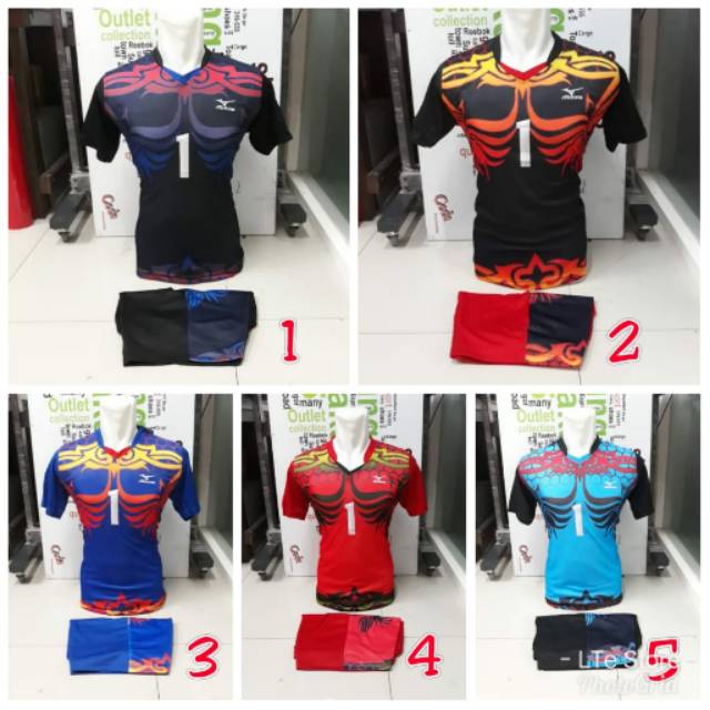 Team set Baju Kaos Olahraga Jersey Bola Setelan Futsal / Volly mizuno