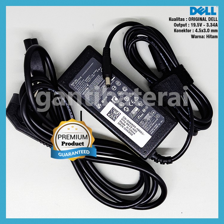 Adaptor Charger Dell Inspiron 11 13 14 15 17 Series 3.34a 4.5x3.0mm