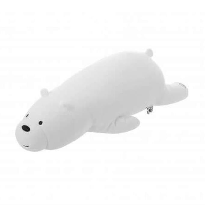 Plokiju- Miniso We Bare Bears Ice Bear Plush Toy Lying Position Bantal Tiduran -Toko-Boneka.