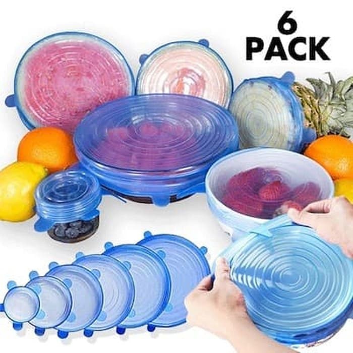 BABEE - PENUTUP MAKANAN SILIKON 6 IN 1 ANTI TUMPAH / PENUTUP MANGKOK PIRING SILICONE / COVER MAKANAN