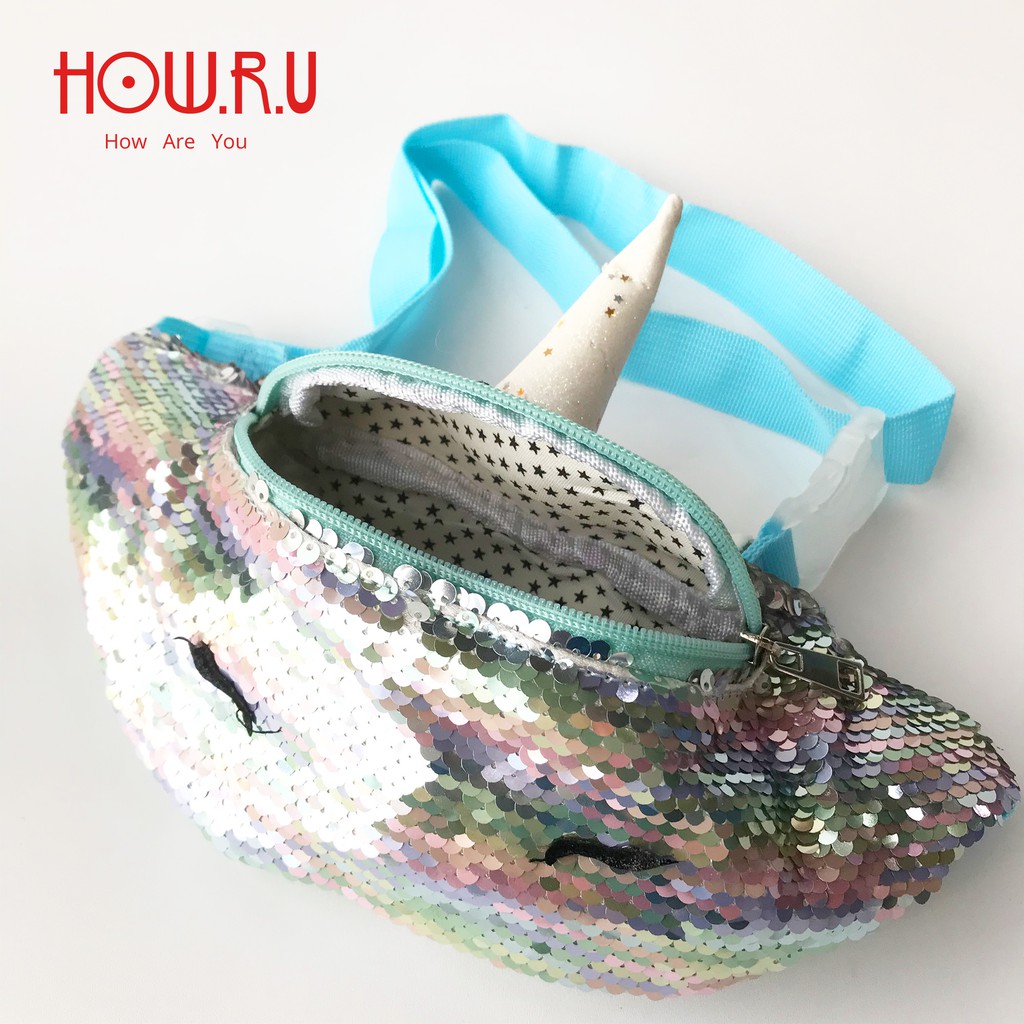 HOW.R.U | Tas Pinggang Sequin Anak / Waist Bag Unicorn 02202