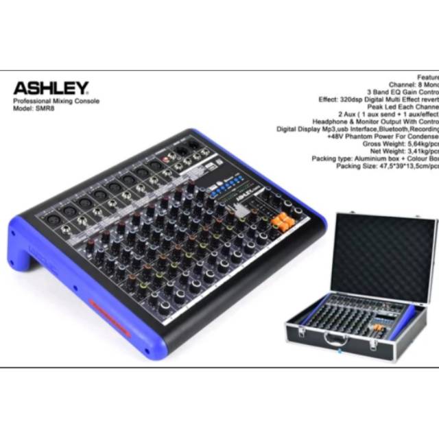 Mixer Ashley 8 Channel Smr-8 baru