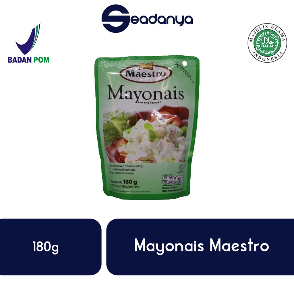 

Mayonais Maestro Kurang Lemak 180 Gram HALAL MUI BPOM - Harga Promo