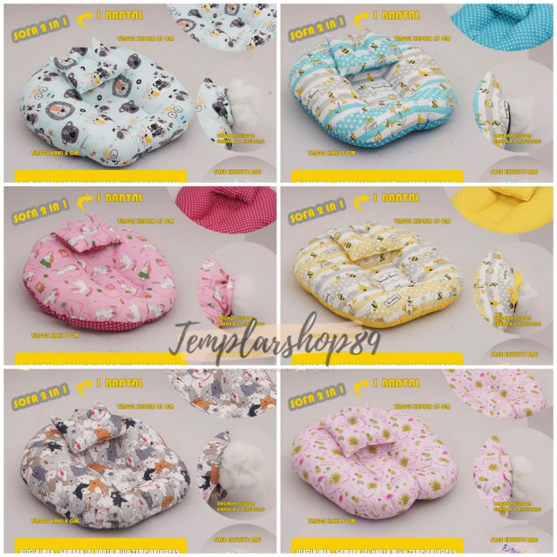 Sofa bayi / baby launger  FREE bantal mahkota bayi dan tas mika.