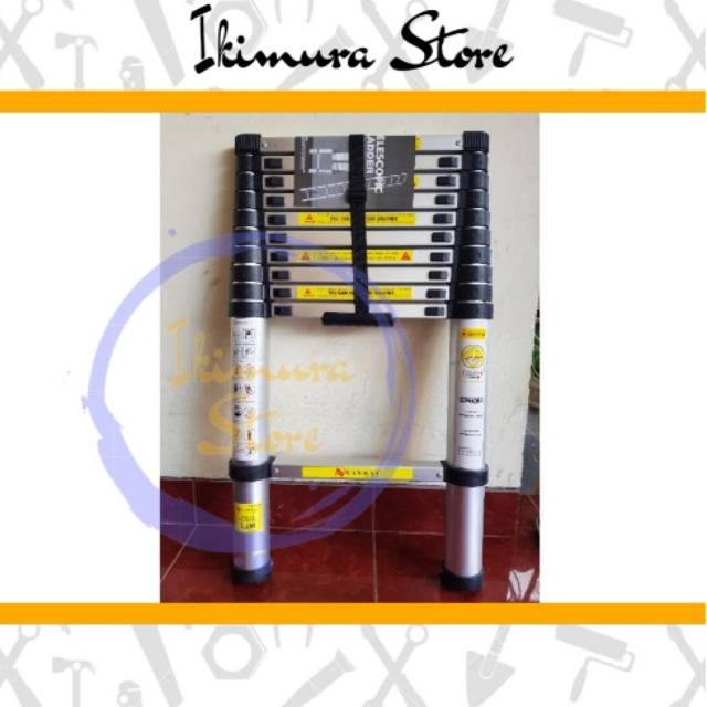 Tangga Telescopic 2m / 2,6m Single Straight Alumunium / Tangga Lipat 2 m / 2,6 m